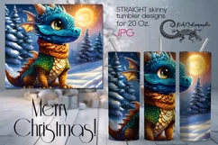 Xmas dragon | Kids New year Sublimation tumbler design PLUS3 Product Image 1