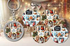 Christmas vibes | winter Car coaster &amp; key chain deisgn PL3 Product Image 1