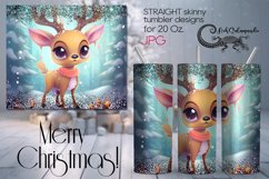 Christmas deer | Kids Xmas Sublimation tumbler design PLUS3 Product Image 1