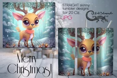 Christmas deer | Kids Xmas Sublimation tumbler design PLUS3 Product Image 1