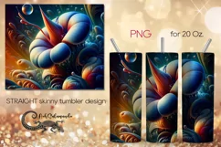 Flowers fantasy| space skinny tumbler Sublimation designs P3 Product Image 1