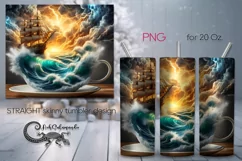 Ship in a cup | Marine Skinny Tumbler Sublimation design P3 Product Image 1