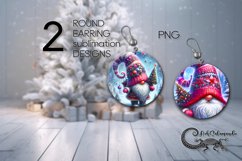 Night Christmas gnome | Round earrings sublimation designs 3 Product Image 1