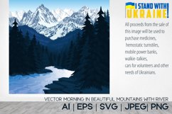 vector morning in beautiful mountains with river Product Image 1