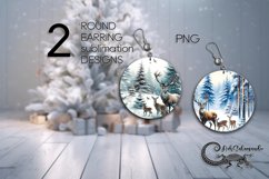 Christmas deer | Round earring Sublimation designs PLUS Product Image 1