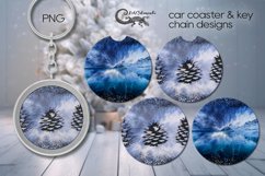 Christmas landscape | Car coaster &amp; key chain sublimation P3 Product Image 1
