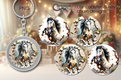 Horse &amp; wall | Car coaster &amp; key chain sublimation PL3 Product Image 1