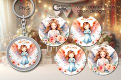 Angel Love | Christian car coaster &amp; key chain designs PLUS3 Product Image 1