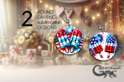 Patriotic USA flag | American Round earring designs PL3 Product Image 1