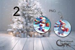 Christmas snowman | Round earring Sublimation design PLUS3 Product Image 1