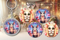 Valentine mouse | car coaster &amp; key chain design 2 Product Image 1