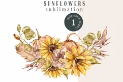 Sunflower bouquet sublimation. Wedding bouquet clipart Product Image 1