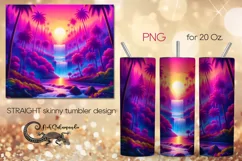 Neon Tropics | Beach Skinny Tumbler Sublimation design PLUS3 Product Image 1