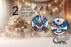 Patriotic USA veteran | 8 American Round earring designs PL3 Product Image 1