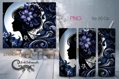 Girl silhouette | skinny tumbler Sublimation design PLUS3 Product Image 1