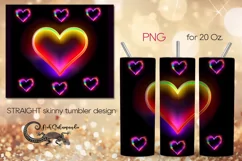 Neon hearts | love Skinny tumbler sublimation design PLUS3 Product Image 1