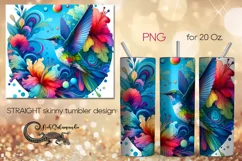 Retro Hummingbird | skinny tumbler Sublimation design PLUS3 Product Image 1