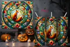 Stained glass Fox | skinny tumbler Sublimation design PLUS3 Product Image 1