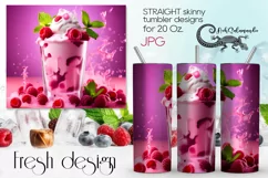 Berries Milkshake | Skinny tumbler Sublimation design PLUS3 Product Image 1