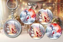 Cute xmas snowman | Car coaster &amp; key chain sublimation PL3 Product Image 1