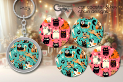 Modern pets | Cartoon Car coaster &amp; key chain designs PL3 Product Image 1