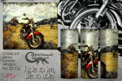 Motorcycle | Bike Sublimation Skinny tumbler design PLUS7 Product Image 1
