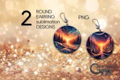 Fantasy landscape | 2 Round earring Sublimation designs P3 Product Image 1
