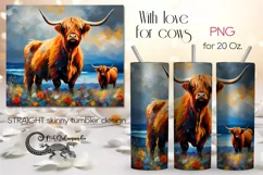 Highland cow | western Skinny tumbler sublimation design PL3 Product Image 1
