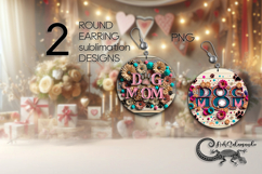 Dogs mom | 2 pets Round earring sublimation designs PL3 Product Image 1