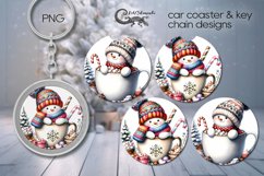 Christmas snowman cocoa | Car coaster &amp; key chain design Product Image 1