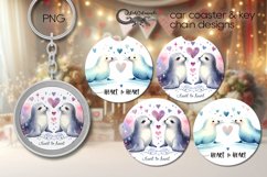 Valentine animals | love seal Car coaster &amp; key chain design Product Image 1