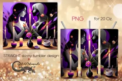 Girl in purple | modern skinny tumbler Sublimation design P3 Product Image 1