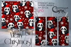 Christmas panda | Kids Xmas Sublimation tumbler design PLUS3 Product Image 1