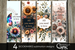 Motivating inscriptions | flowers bookmarks sublimation Product Image 1