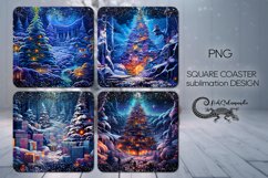Fairy tale Christmas | 4 square coaster sublimation designs Product Image 1