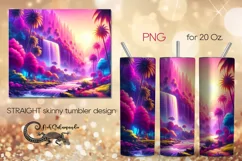 Neon Tropics | Beach Skinny Tumbler Sublimation design PLUS Product Image 1