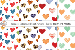 Seamless Valentine's Hearts Patterns | Papers Product Image 1