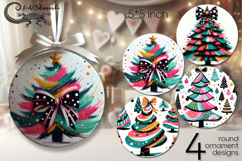 Christmas tree | Xmas round ornaments sublimation PL Product Image 1