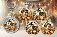 Halloween horse | funny Car coaster &amp; key chain sublimation Product Image 1