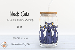 Black Cats Beer Glass Can Wrap Design Product Image 1