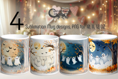 Cute ghost | 4 Funny Halloween Sublimation Mug designs PLUS Product Image 1
