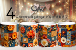 3D flowers | 4 Mug Sublimation designs Product Image 1