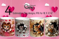 Valentine animals | cat mug love watercolor design Product Image 1