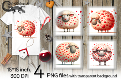 Valentine sheep | 4 PNG Sublimation designs P Product Image 1