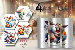 Easter rabbit | 4 Skinny tumbler Sublimation designs PL Product Image 1