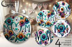 Mom&#039;s design | Mother&#039;s day round ornaments sublimation PL Product Image 1
