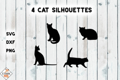 Cat Silhouettes SVG DXF PNG Product Image 1