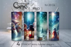 Snowman | Christmas Skinny tumbler sublimation design PLUS Product Image 1