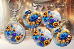 Impressionism sunflowers | fantasy coaster &amp; key chain PL Product Image 1