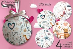 Valentine design | scandi round ornaments sublimation Product Image 1